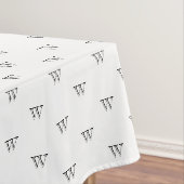 Elegant zwart-wit aangepast monogram initiaal tafelkleed (Voorbeeld)