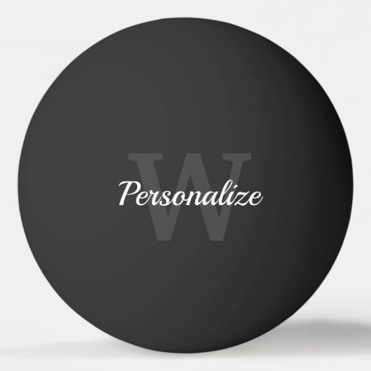 Elegant zwart-wit aangepaste naam tabel tennis pingpongbal (Voorkant)