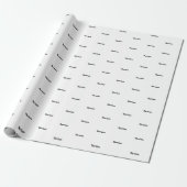 Elegant zwart-wit aangepaste naam tekstverjaardag cadeaupapier (Uitgerold)