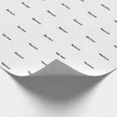 Elegant zwart-wit aangepaste naam tekstverjaardag cadeaupapier (Hoek)