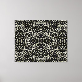 Elegant zwart-wit abstract geometrisch patroon canvas afdruk