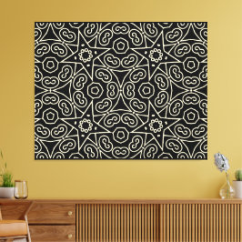 Elegant zwart-wit abstract geometrisch patroon canvas afdruk