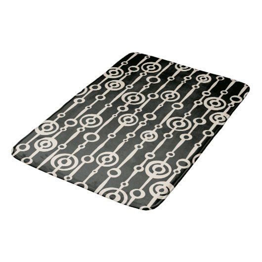 Elegant zwart-wit abstract patroon badmat (Gekanteld)