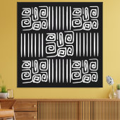 Elegant zwart-wit abstract patroon canvas afdruk (Insitu (Woonkamer))