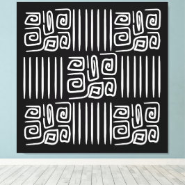 Elegant zwart-wit abstract patroon canvas afdruk