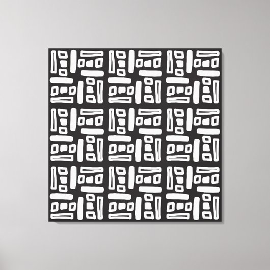 Elegant zwart-wit abstract patroon canvas afdruk (Voorkant)