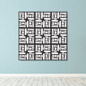 Elegant zwart-wit abstract patroon canvas afdruk (Insitu (Houten vloer))