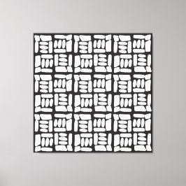 Elegant zwart-wit abstract patroon canvas afdruk