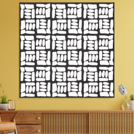 Elegant zwart-wit abstract patroon canvas afdruk