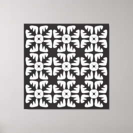 Elegant zwart-wit abstract patroon canvas afdruk