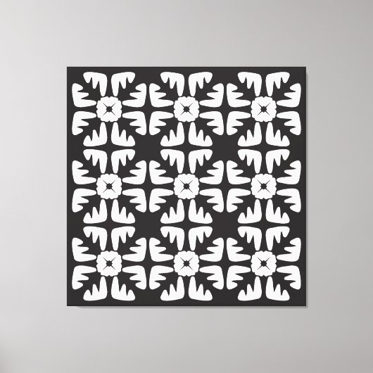 Elegant zwart-wit abstract patroon canvas afdruk (Voorkant)