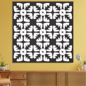 Elegant zwart-wit abstract patroon canvas afdruk (Insitu (Woonkamer))