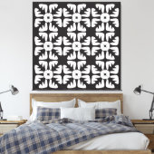 Elegant zwart-wit abstract patroon canvas afdruk (Insitu (Slaapkamer))