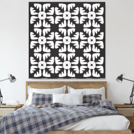 Elegant zwart-wit abstract patroon canvas afdruk