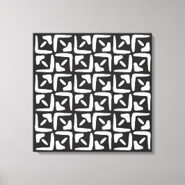 Elegant zwart-wit abstract patroon canvas afdruk