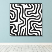 Elegant zwart-wit abstract patroon canvas afdruk (Insitu (Houten vloer))