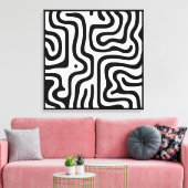 Elegant zwart-wit abstract patroon canvas afdruk (Insitu (Woonkamer))