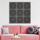 Elegant zwart-wit abstract patroon canvas afdruk (Insitu (Woonkamer))