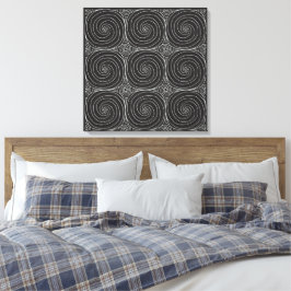 Elegant zwart-wit abstract patroon canvas afdruk