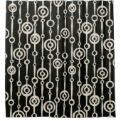 Elegant zwart-wit abstract patroon douchegordijn (Voorkant)