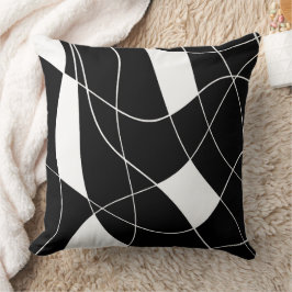 Elegant zwart-wit abstract patroon kussen