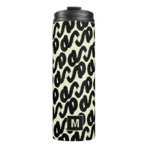 Elegant zwart-wit abstract patroon monogram