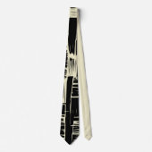 Elegant zwart-wit abstract patroon stropdas (Voorkant)