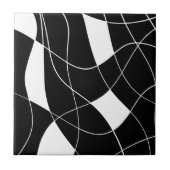 Elegant zwart-wit abstract patroon tegeltje (Voorkant)