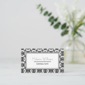 Elegant zwart-wit Abstract patroon Visitekaartje (Staand voorkant)