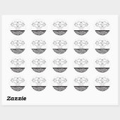 Elegant zwart-wit adreslabel ronde sticker (Vel)