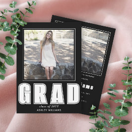 Elegant zwart-wit AFSTUDEERDER Klasse van 2024 fot Aankondiging