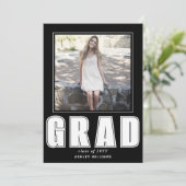 Elegant zwart-wit AFSTUDEERDER Klasse van 2024 fot Aankondiging (Staand voorkant)