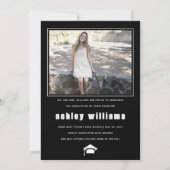 Elegant zwart-wit AFSTUDEERDER Klasse van 2024 fot Aankondiging (Achterkant)