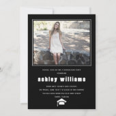 Elegant zwart-wit AFSTUDEERDER Klasse van 2024 fot Kaart (Achterkant)