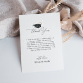 Elegant zwart-wit afstuderen bedankkaart