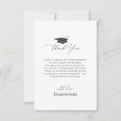 Elegant zwart-wit afstuderen bedankkaart (Voorkant)