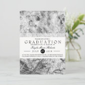 Elegant zwart-wit Afstuderen Kaart (Staand voorkant)