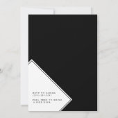 Elegant zwart-wit Afstuderen Kaart (Achterkant)