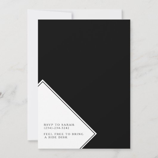 Elegant zwart-wit Afstuderen Kaart (Achterkant)