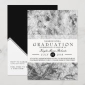 Elegant zwart-wit Afstuderen Kaart (Voorkant / Achterkant)