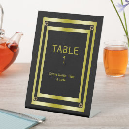 Elegant zwart-wit Afstuderen met goudformaat Reclamebord Met Voetstuk