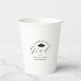 Elegant zwart-wit afstuderen papieren bekers