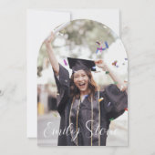 Elegant zwart-wit afstuderen uitnodiging (Achterkant)