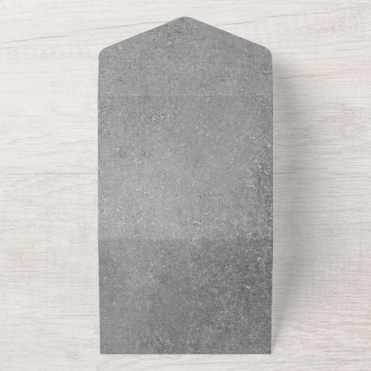 Elegant zwart wit, allemaal in één bruiloft uitgen all in one uitnodiging (Buitenkant)