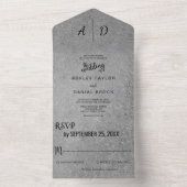 Elegant zwart wit, allemaal in één bruiloft uitgen all in one uitnodiging (Binnen)