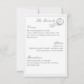 Elegant zwart-wit alles in één bruiloft kaart (Achterkant)