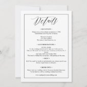 Elegant zwart wit alles in één script bruiloft kaart (Achterkant)