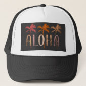 Elegant zwart-wit Aloha Trucker Pet (Voorkant)
