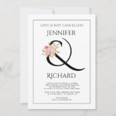 Elegant zwart wit ampersand virtuele bruiloft kaart (Voorkant)