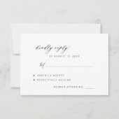 Elegant zwart-wit antwoordt graag huwelijk RSVP kaartje (Voorkant)